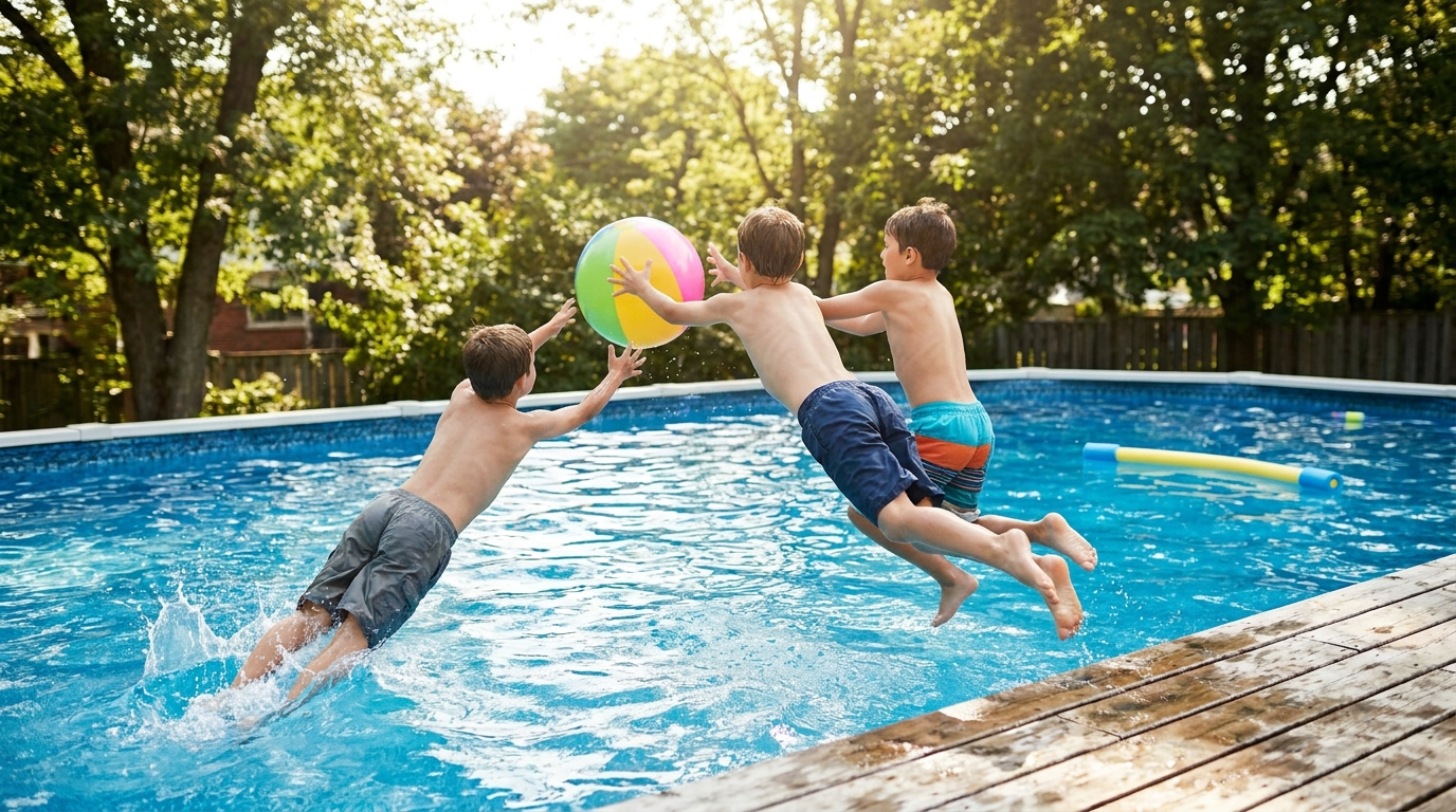 Kids playing — scene for best pool sports toys for kids