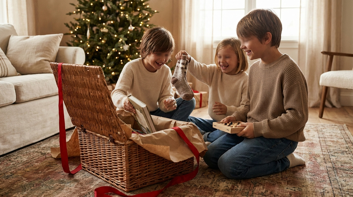 Kids playing — scene for christmas eve box ideas for siblings