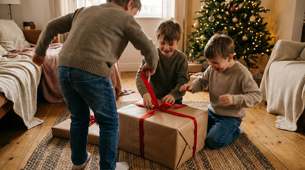 Kids playing — scene for december 1st box fillers for kids