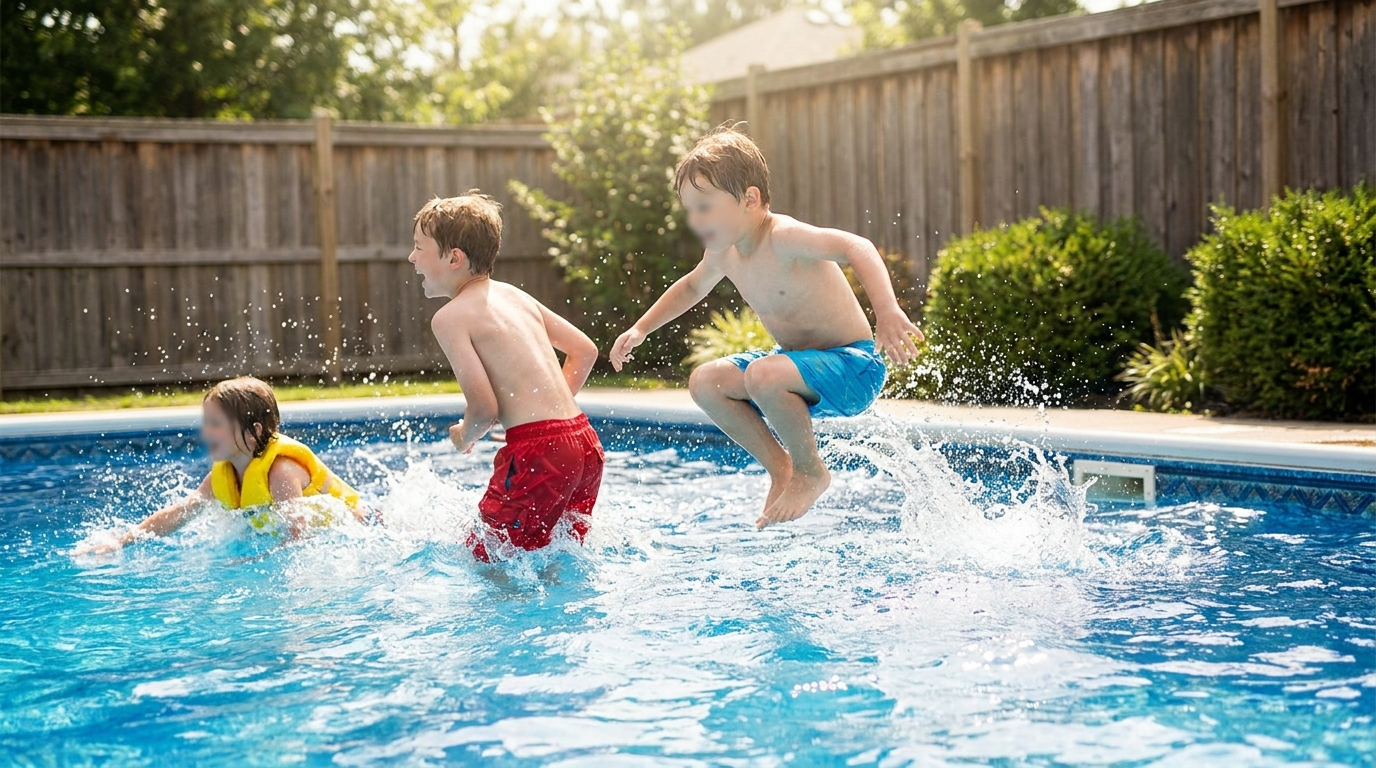 Kids playing — scene for water safety for kids