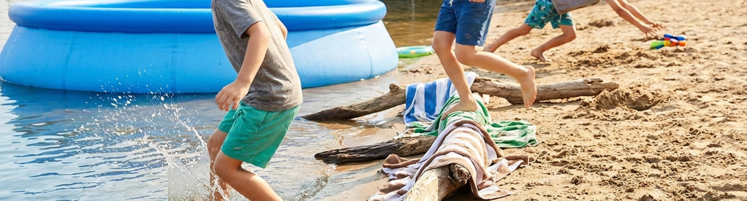 Kids playing outside — scene illustrating beach day games for kids
