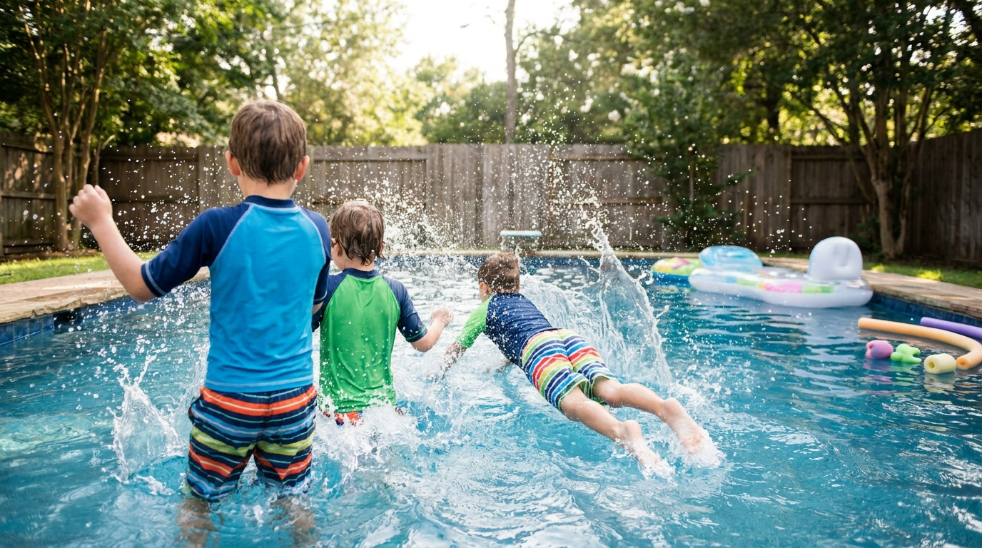 Kids playing — scene for best pool toys for kids ages 5 to 8