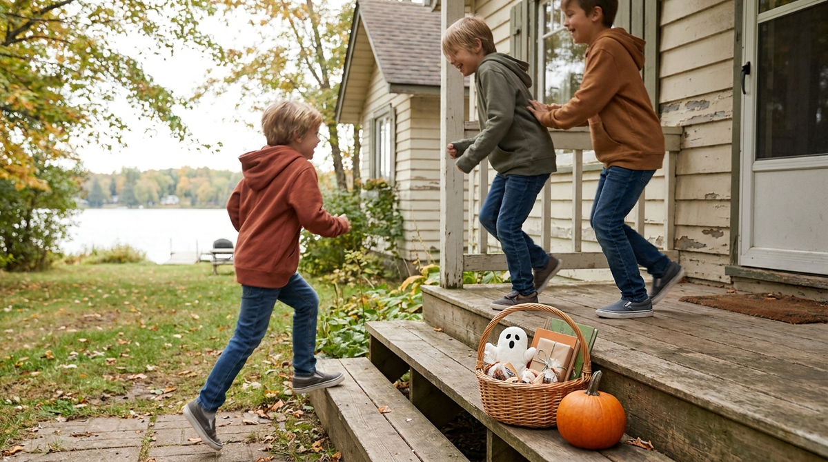 Kids playing — scene for how much to spend on a boo basket