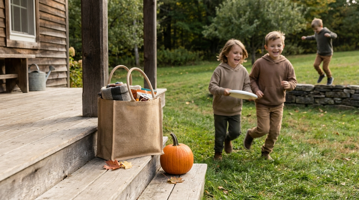 Kids playing — scene for what to use instead of a basket for a boo basket