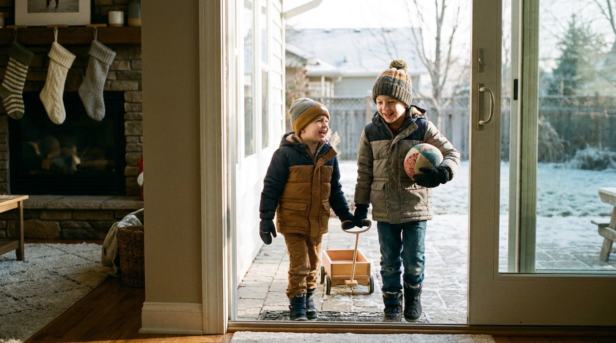 Kids playing — scene for when should you start buying stocking stuffers for kids
