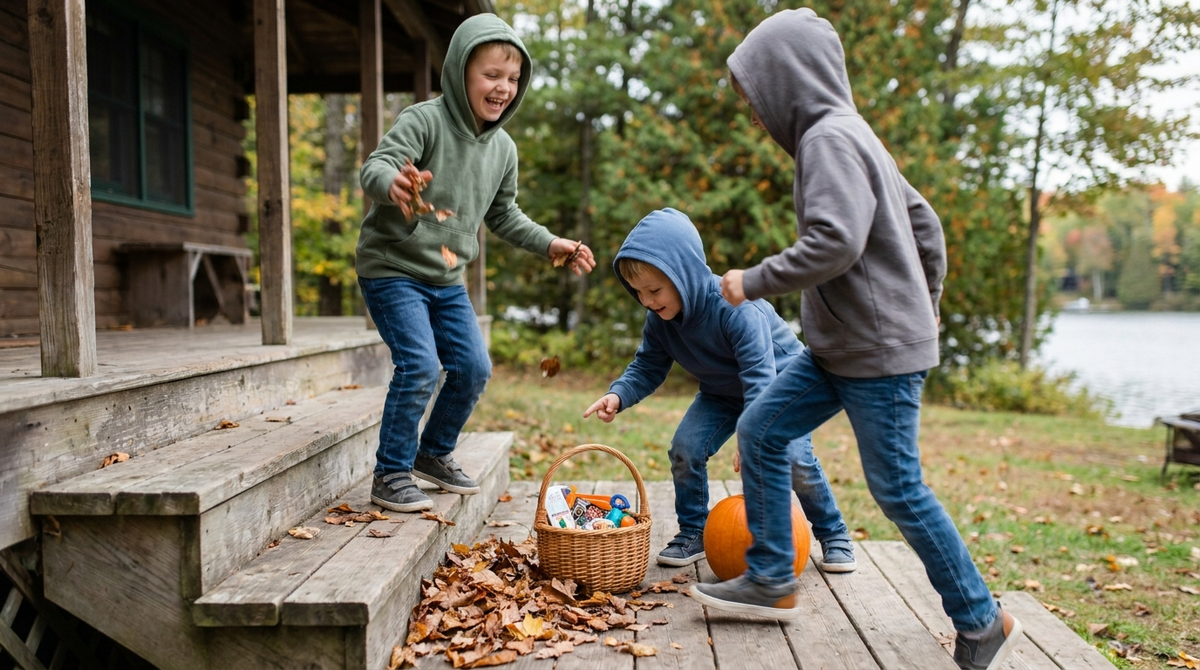 Kids playing — scene for when to give kids a boo basket