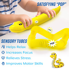 Pop Tubes Snake - Sensory Tubes Fidget Toy
