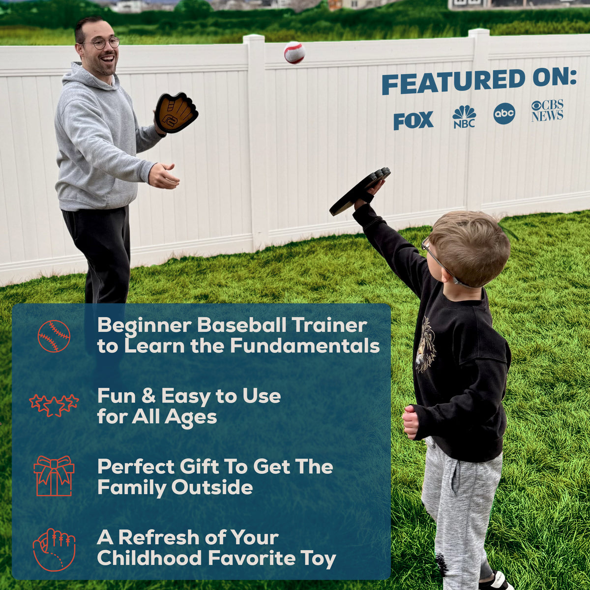 Baseball Sticky Paddle Toss & Catch Game