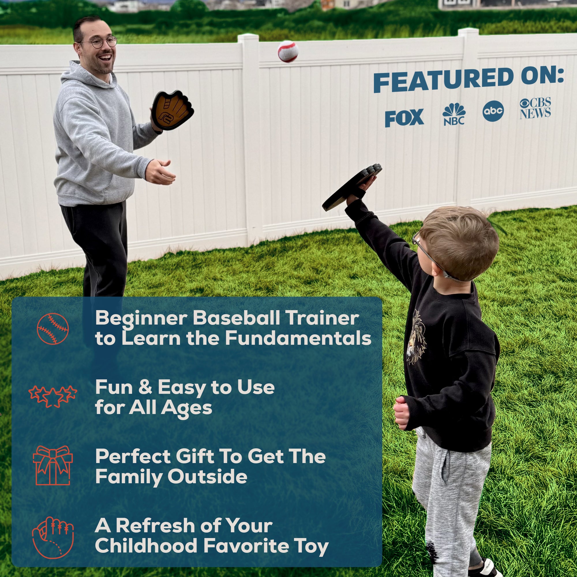 Baseball Velcro Paddle Toss & Catch Game