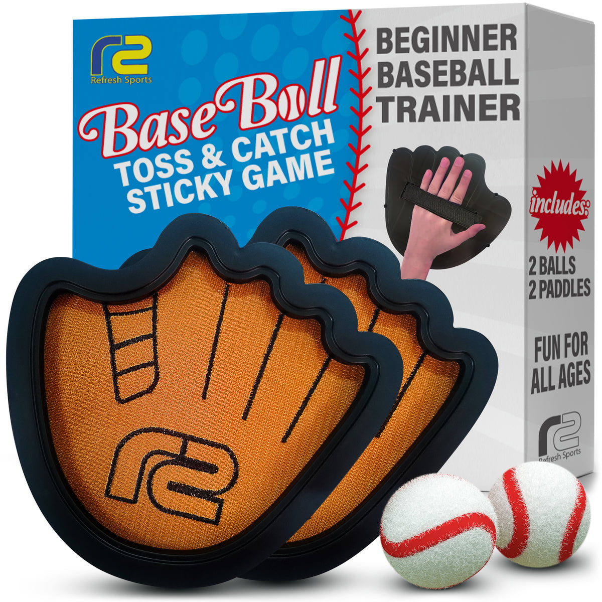 Baseball Sticky Paddle Toss & Catch Game