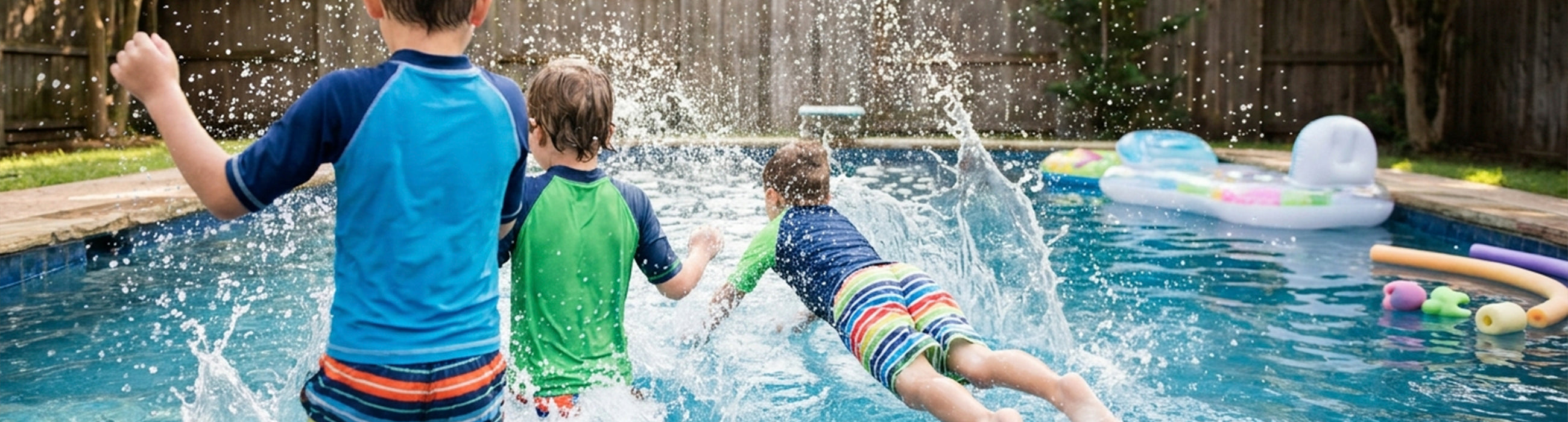 Kids playing outside — scene illustrating best pool toys for kids ages 5 to 8