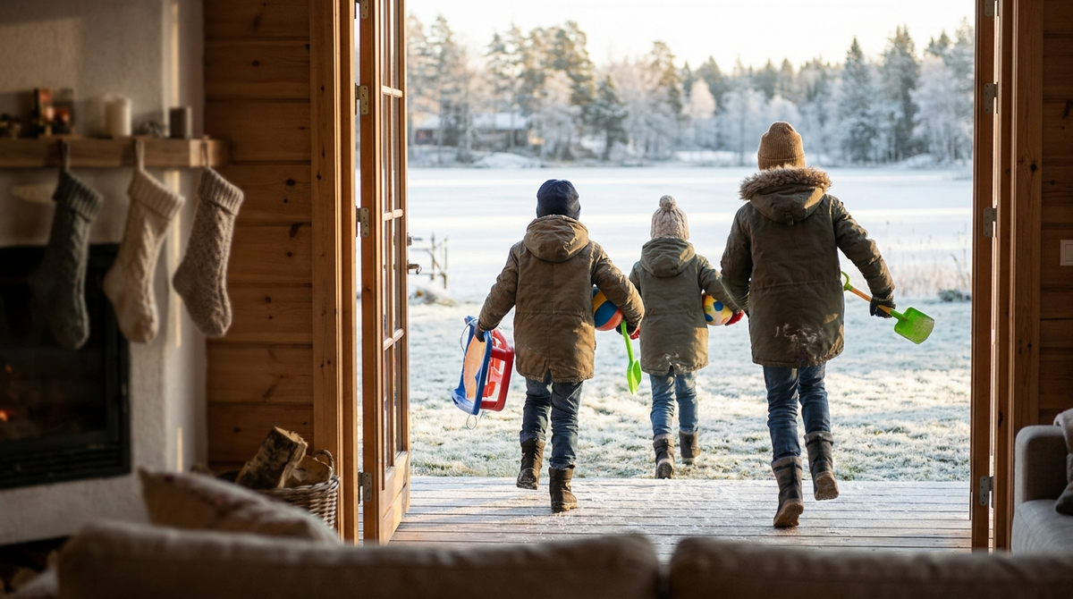 Kids playing outside — scene illustrating stocking stuffers kids still use